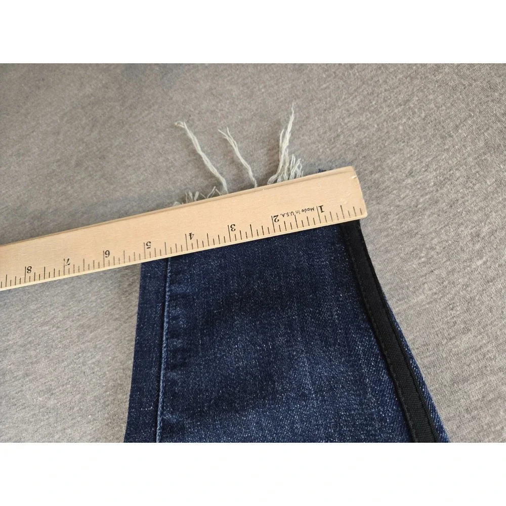 Mother Stunner Zip Ankle Step‎ Fray Jeans Sweeping Racer Womens Size 25 Blue
